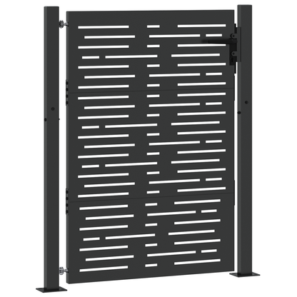 Tuinpoort met slot Zwart 105 x 150 cm Poedergecoat staal