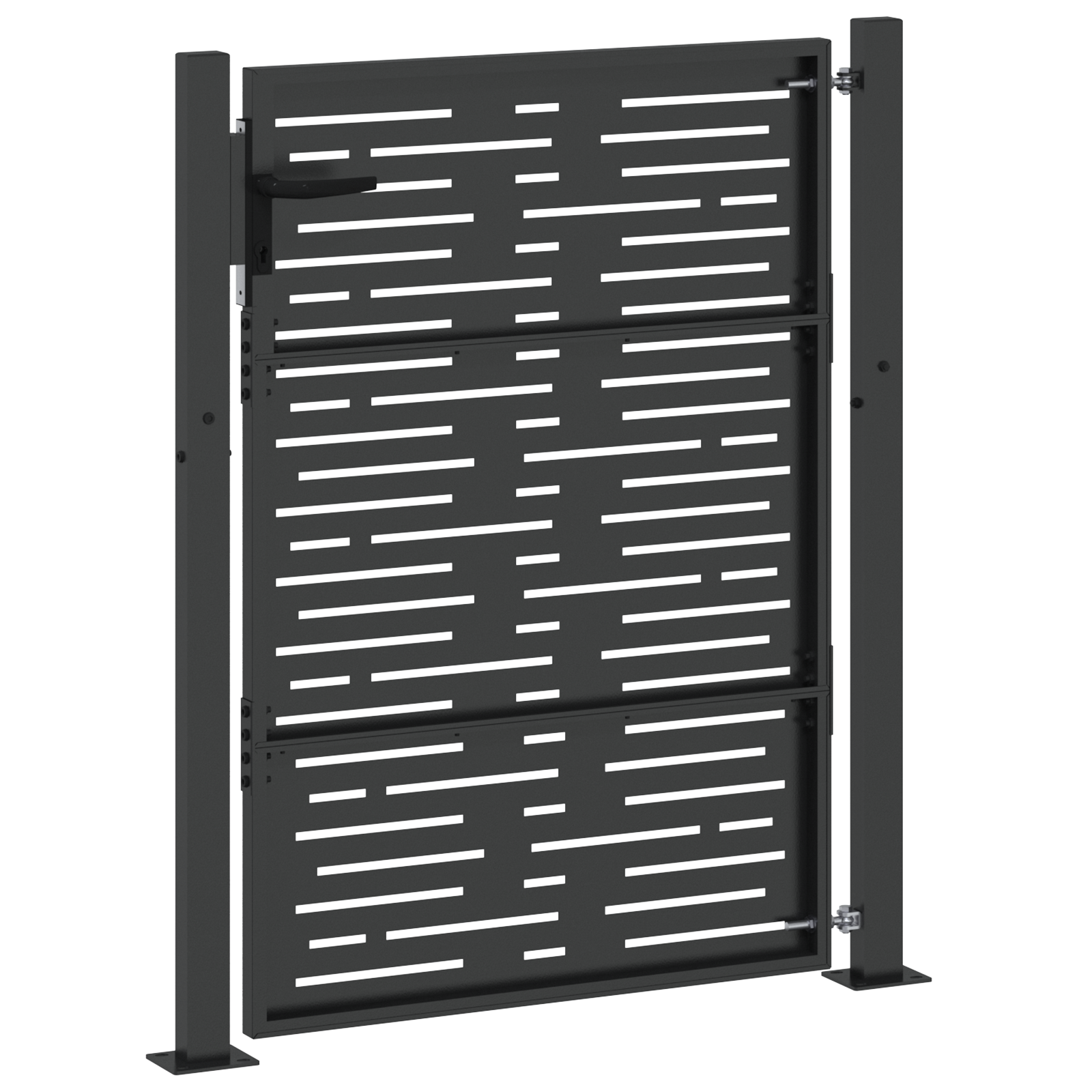 Tuinpoort met slot Zwart 105 x 150 cm Poedergecoat staal