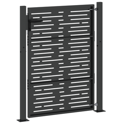 Tuinpoort met slot Zwart 105 x 150 cm Poedergecoat staal
