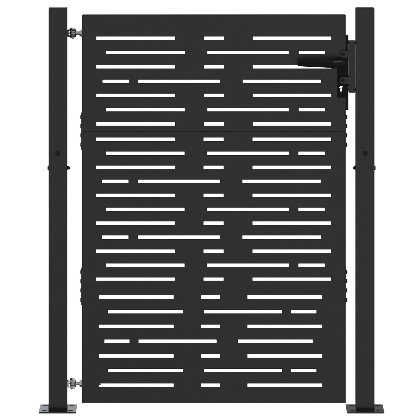 Tuinpoort met slot Zwart 105 x 150 cm Poedergecoat staal