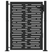 Tuinpoort 110x155 cm zwart gepoedercoat staal met slot