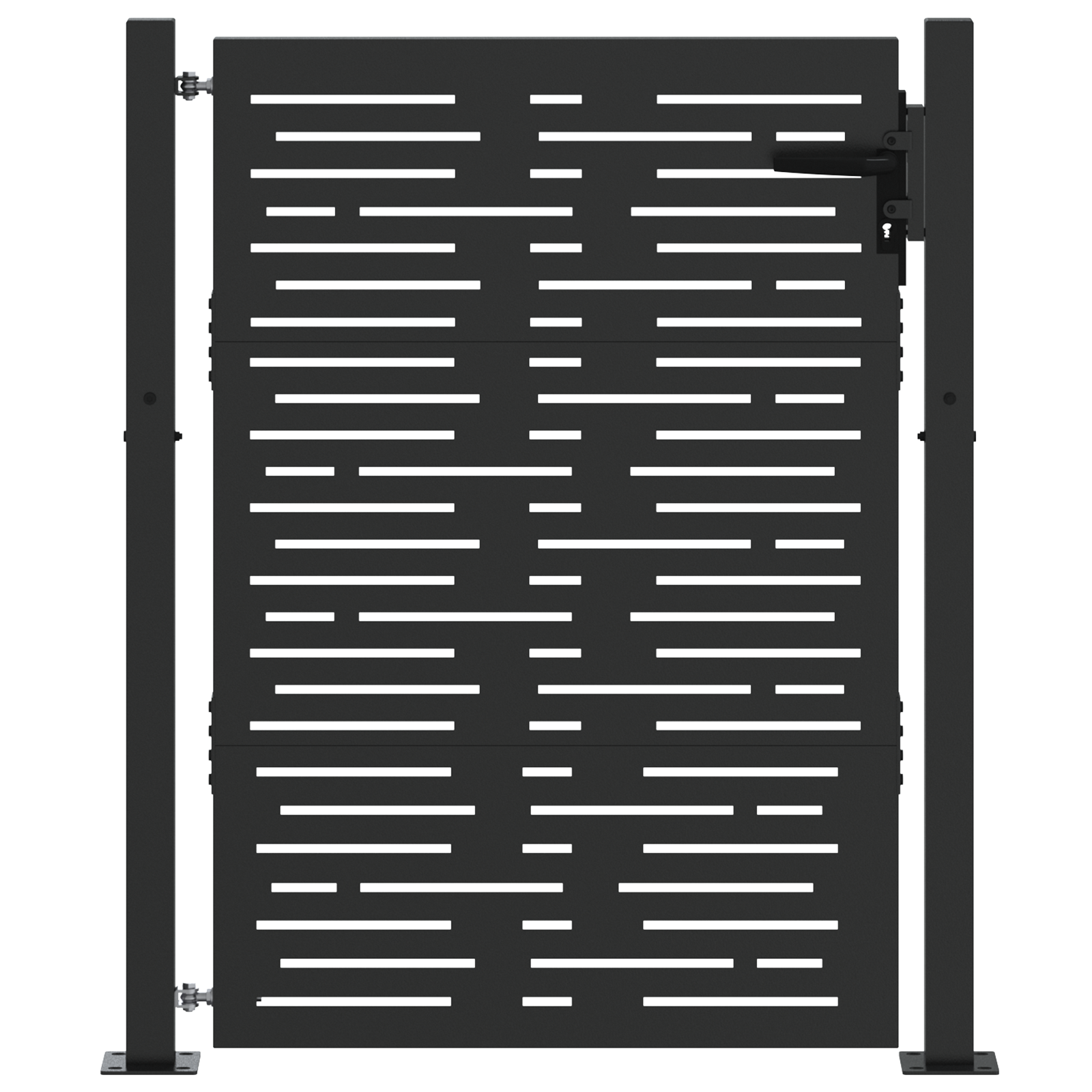 Tuinpoort met slot Zwart 105 x 150 cm Poedergecoat staal