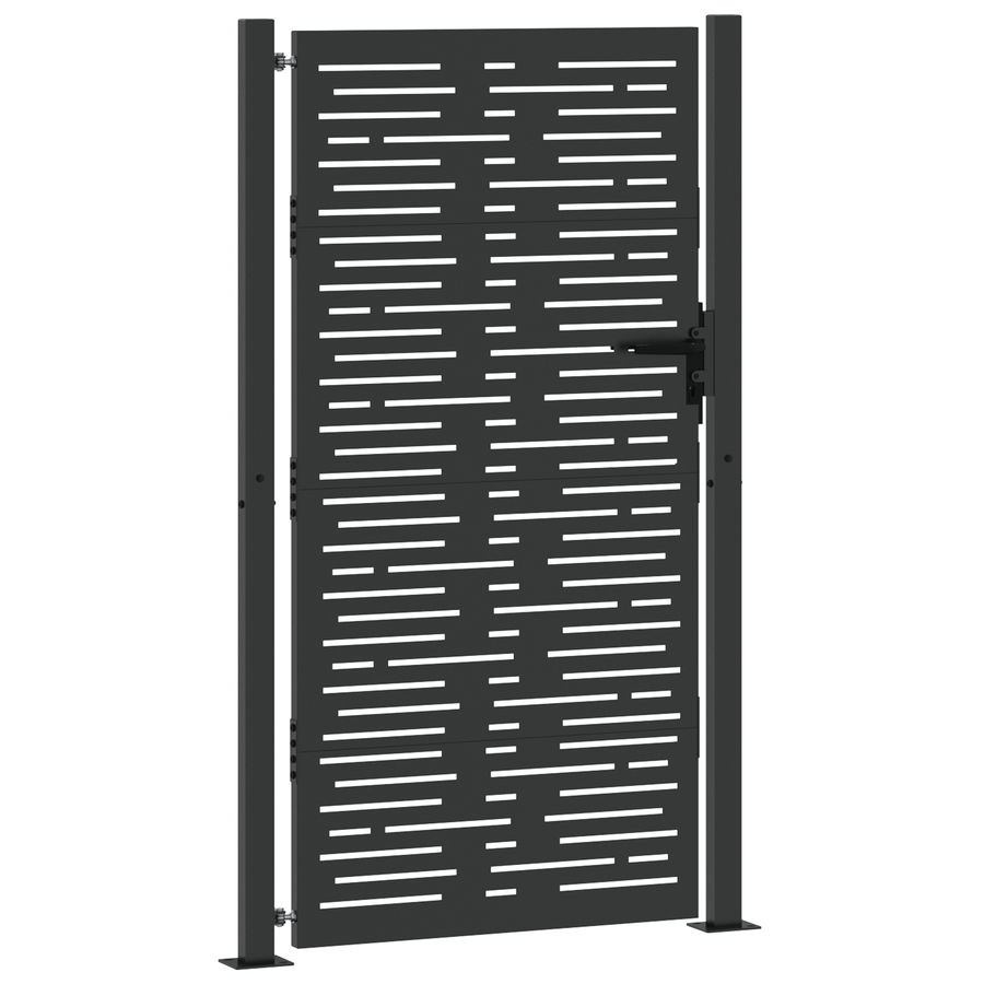 Tuinpoort met slot Zwart 105 x 175 cm Poedergecoat staal