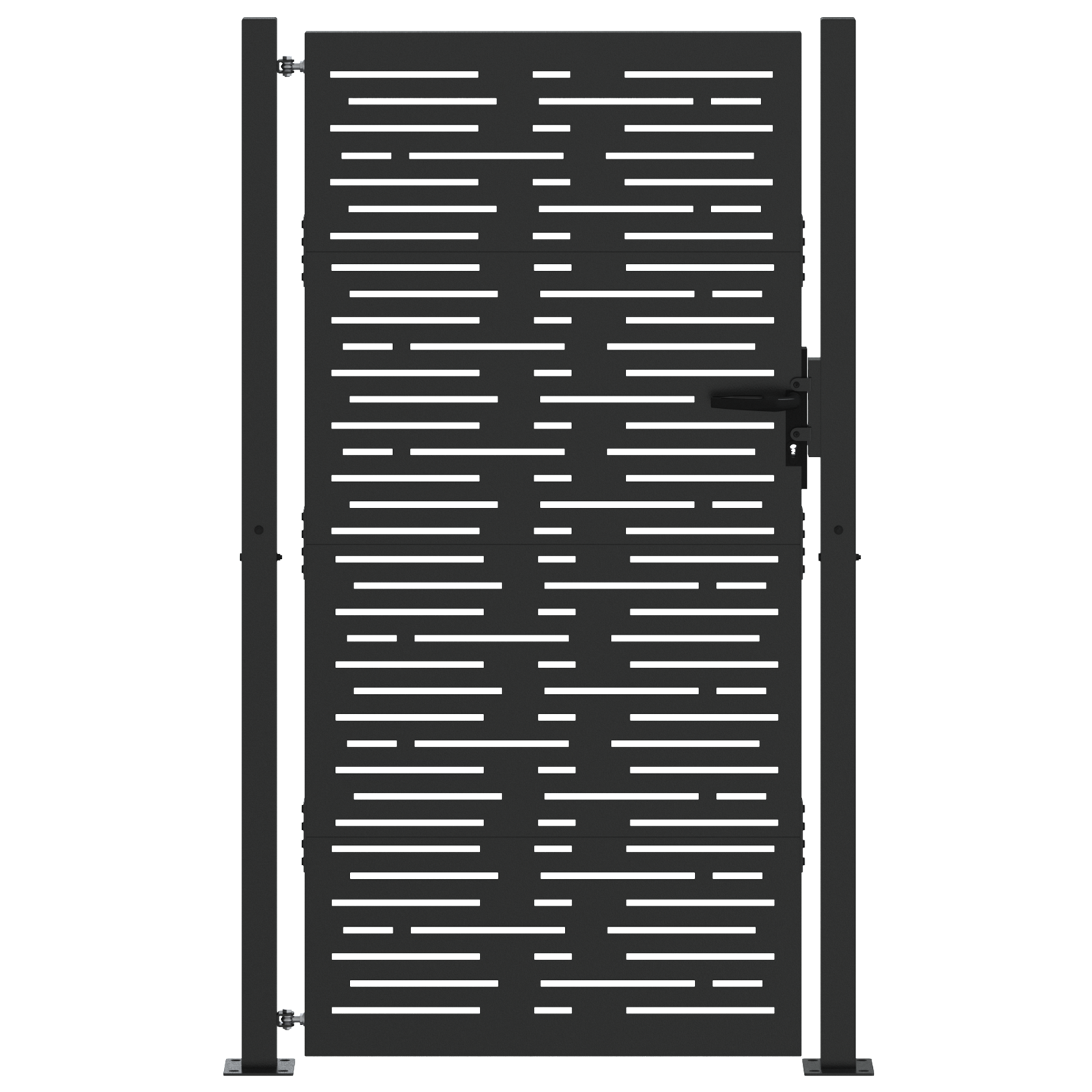 Tuinpoort met slot Zwart 105 x 175 cm Poedergecoat staal