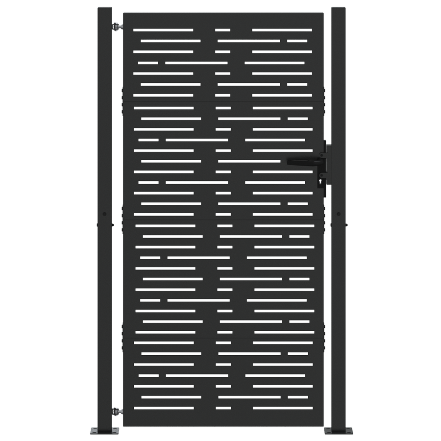 Tuinpoort met slot Zwart 105 x 175 cm Poedergecoat staal