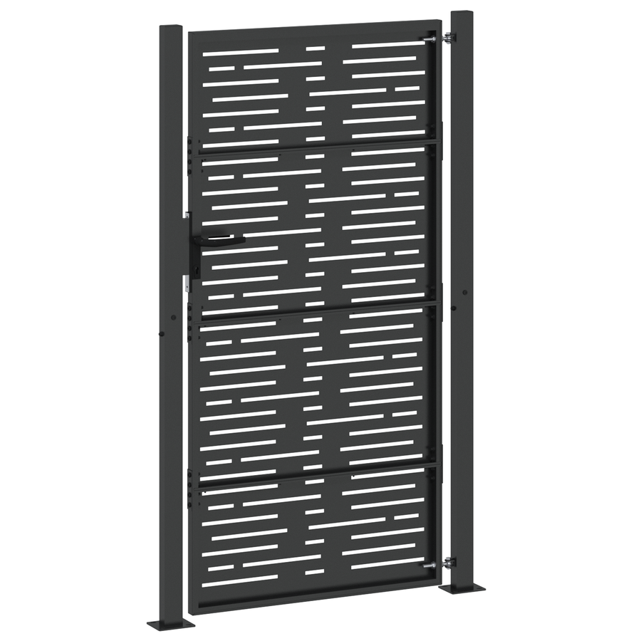 Tuinpoort met slot Zwart 105 x 200 cm Poedergecoat staal