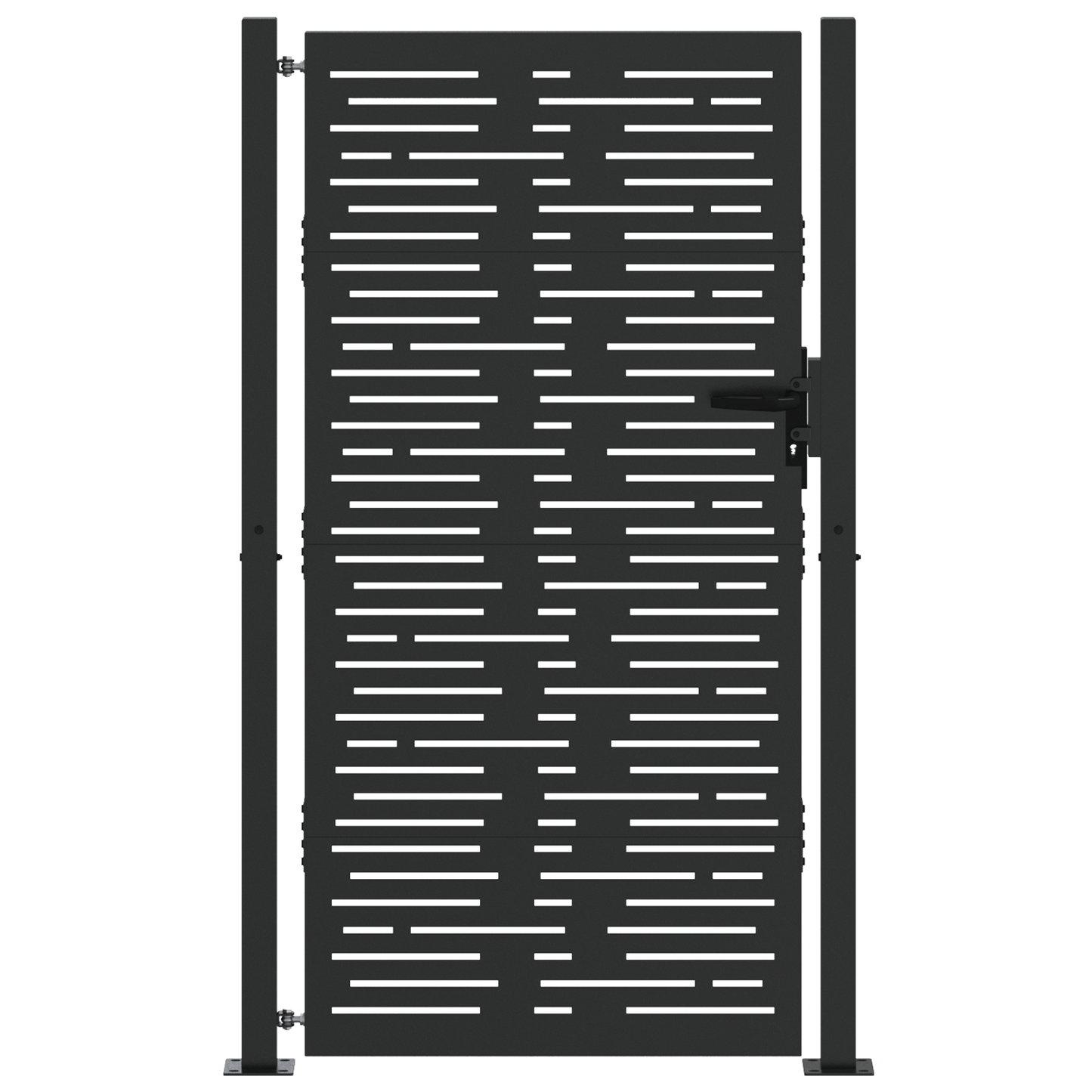 Tuinpoort met slot Zwart 105 x 200 cm Poedergecoat staal