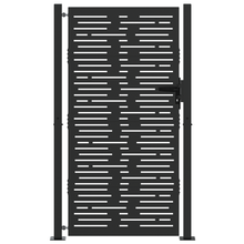 Tuinpoort met slot Zwart 105 x 200 cm Poedergecoat staal