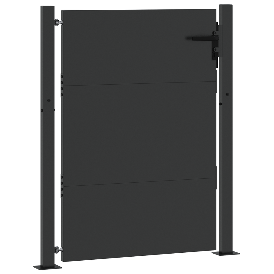 Tuinpoort met slot Zwart 105 x 150 cm Poedergecoat staal