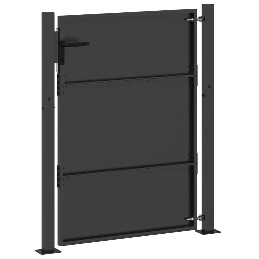 Tuinpoort met slot Zwart 105 x 150 cm Poedergecoat staal