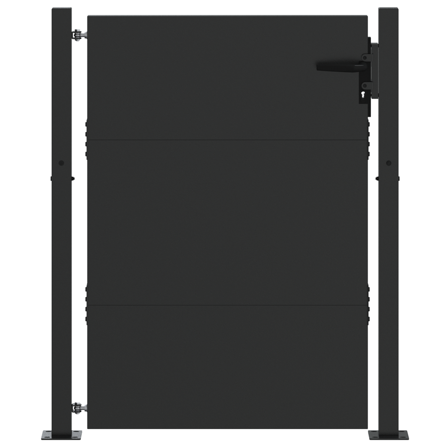 Tuinpoort met slot Zwart 105 x 150 cm Poedergecoat staal