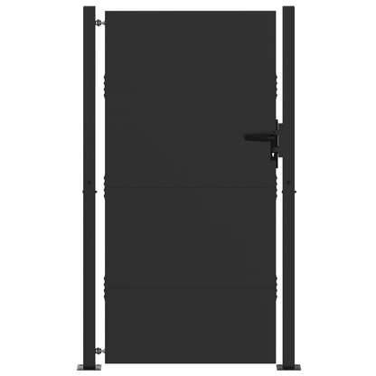 Tuinpoort met slot Zwart 105 x 175 cm Poedergecoat staal