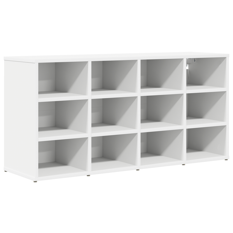 Schoenenkast met plank met opslag Wit 52.5 x 30 x 50 cm Bewerkt hout