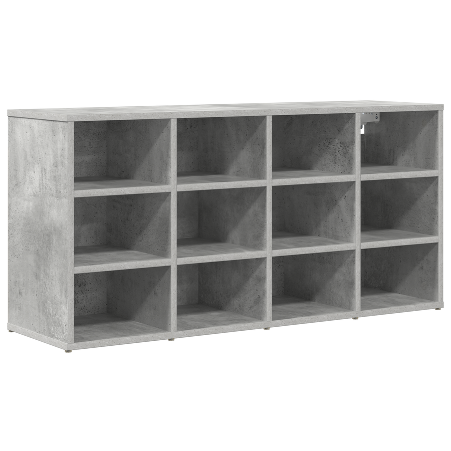 Schoenenkast Beton grijs 52.5 x 30 x 50 cm Bewerkt hout