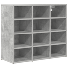 Schoenenkast 77,5x30x67 cm betongrijs bewerkt hout