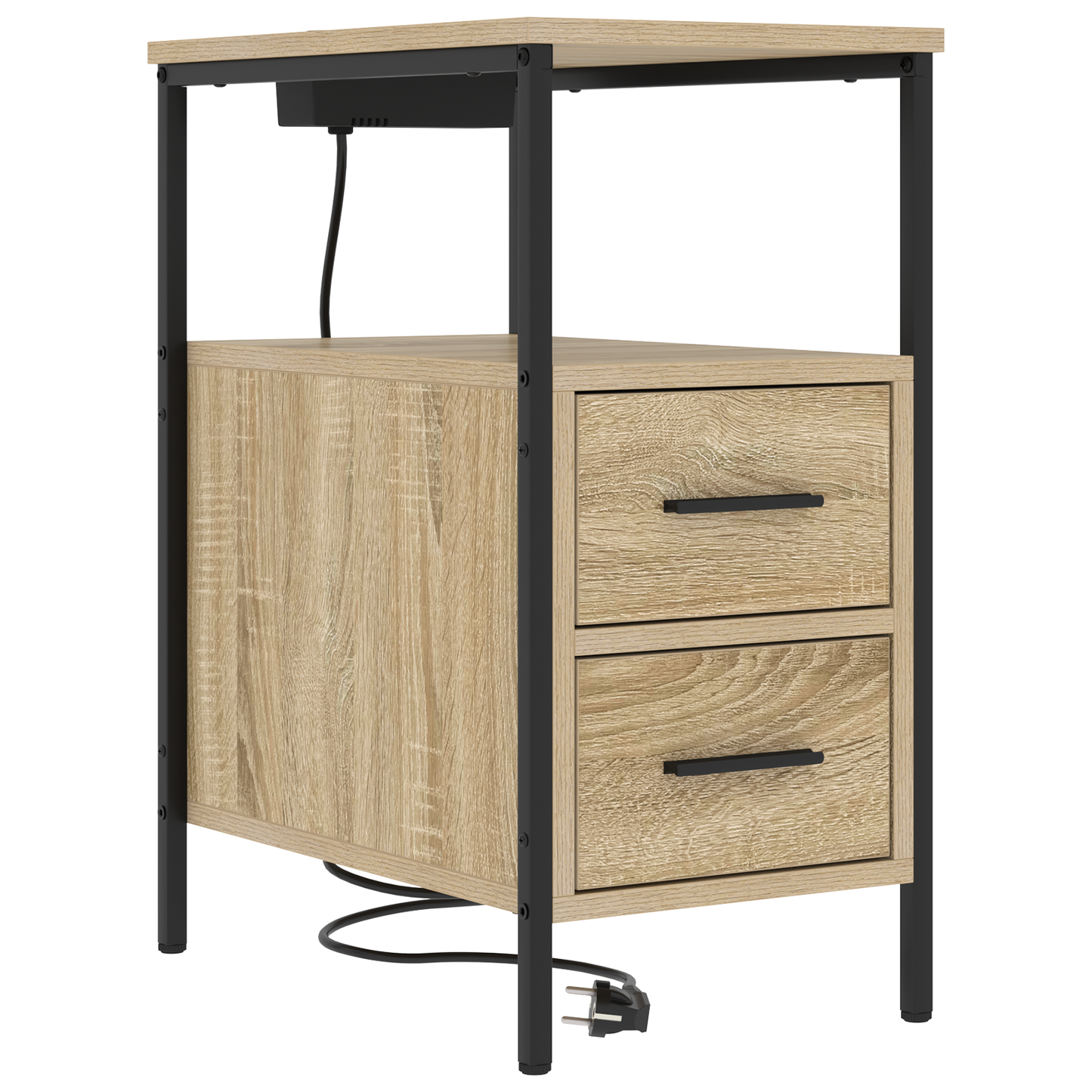 Nachtkastje met lade Sonoma eiken 30 x 48 x 61 cm Bewerkt hout