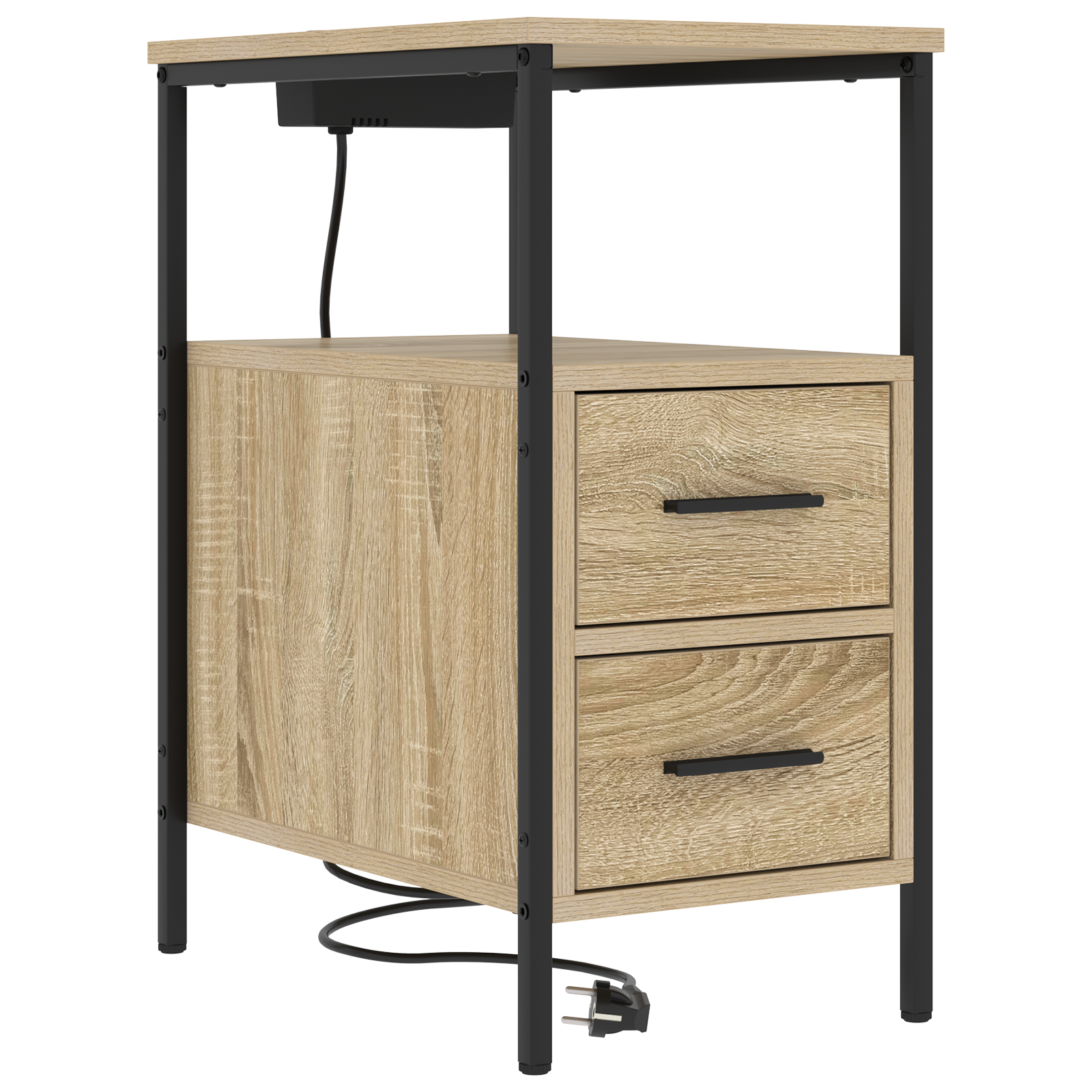 Nachtkastje met lade Sonoma eiken 30 x 48 x 61 cm Bewerkt hout