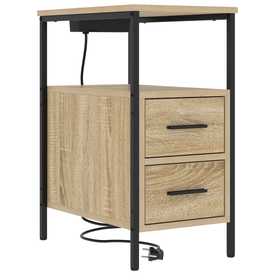 Nachtkastje met lade Sonoma eiken 30 x 48 x 61 cm Bewerkt hout