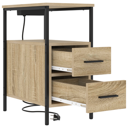Nachtkastje met lade Sonoma eiken 30 x 48 x 61 cm Bewerkt hout