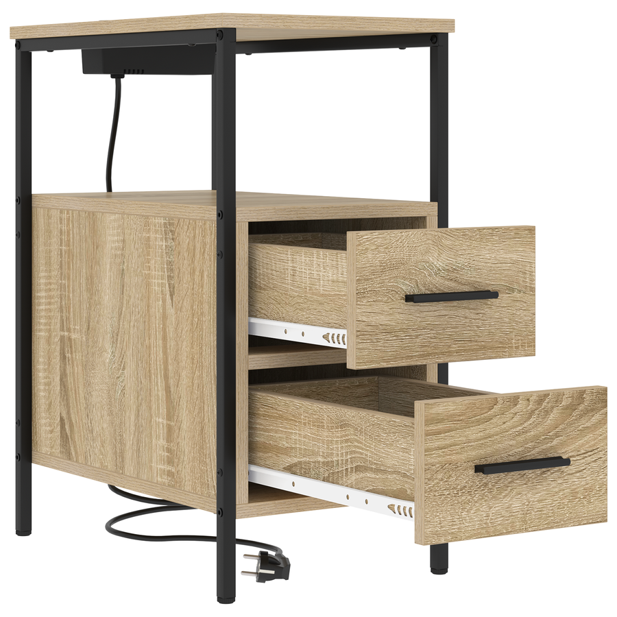 Nachtkastje met lade Sonoma eiken 30 x 48 x 61 cm Bewerkt hout