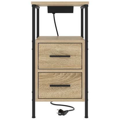 Bedside kasten 2 pcs Sonoma eiken 30 x 48 x 61 cm Bewerkt hout