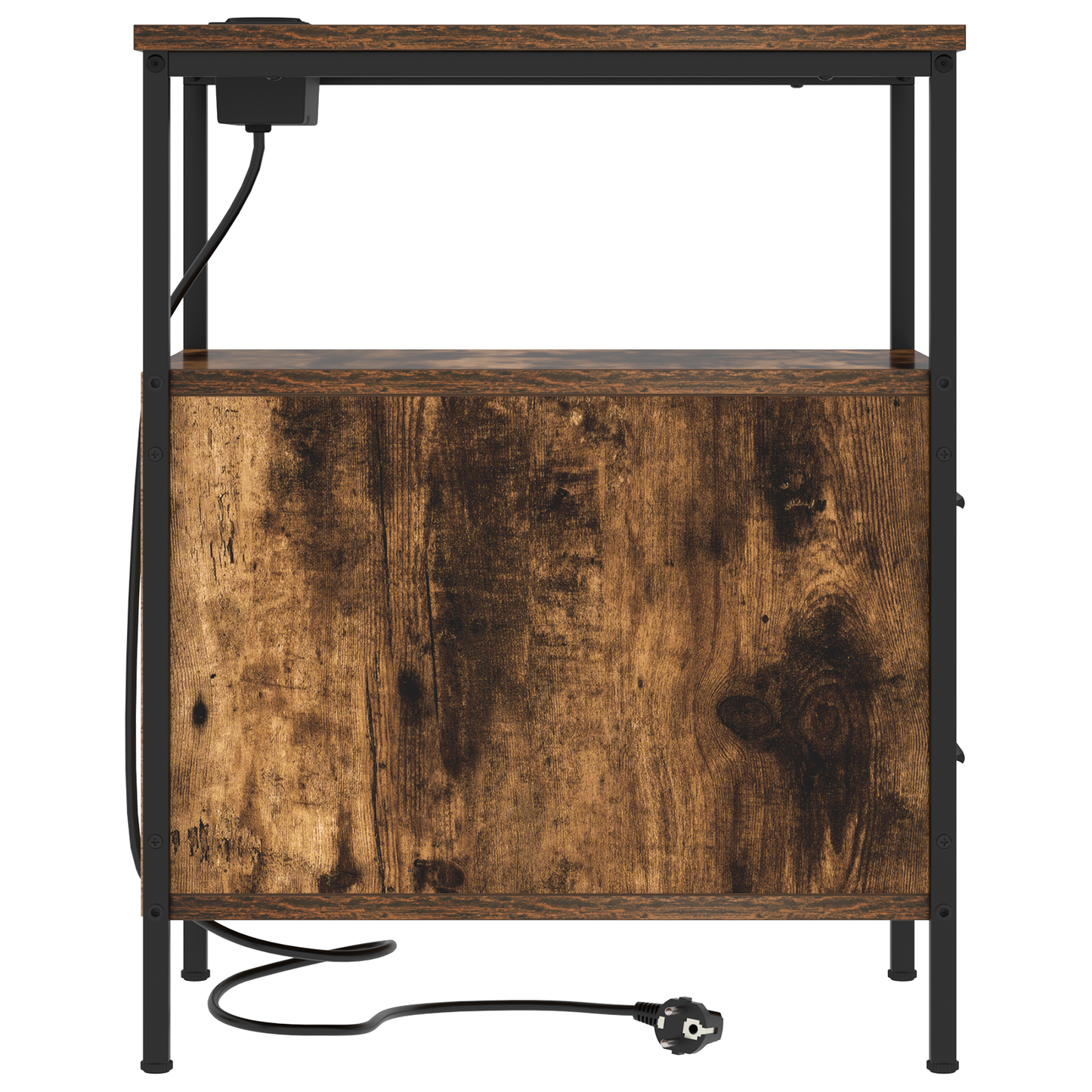Bedside kasten 2 pcs Gerookt eiken 30 x 48 x 61 cm Bewerkt hout