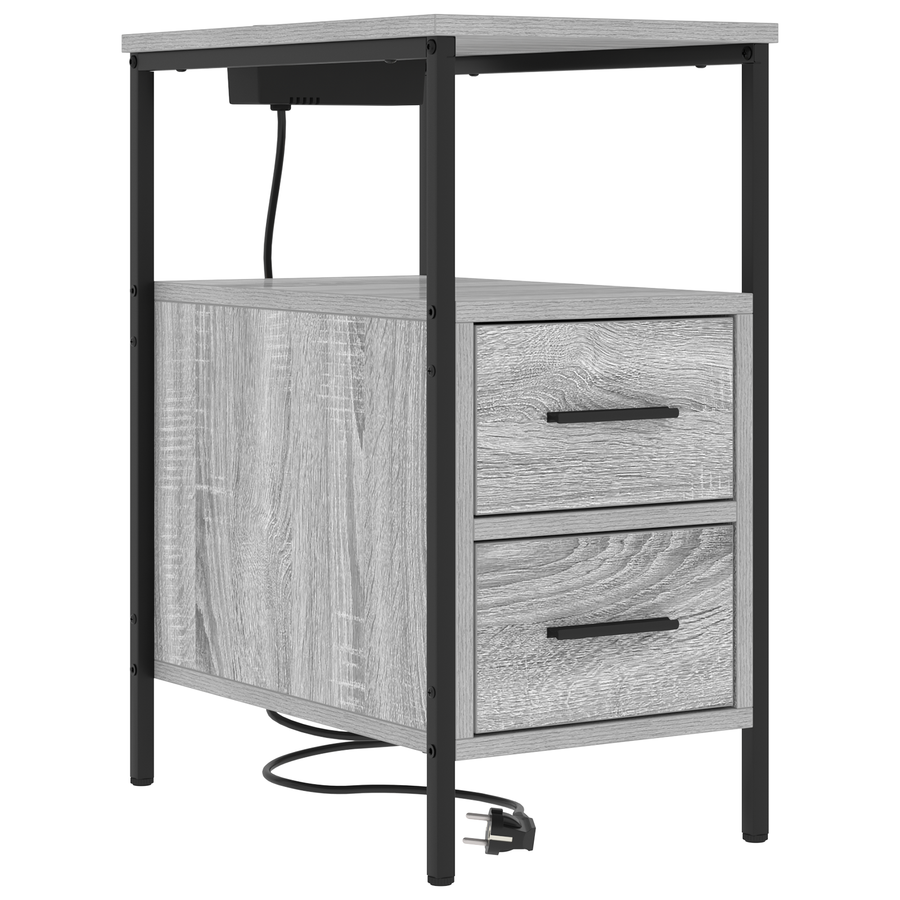 Nachtkastje met lade Grijs sonoma 30 x 48 x 61 cm Bewerkt hout