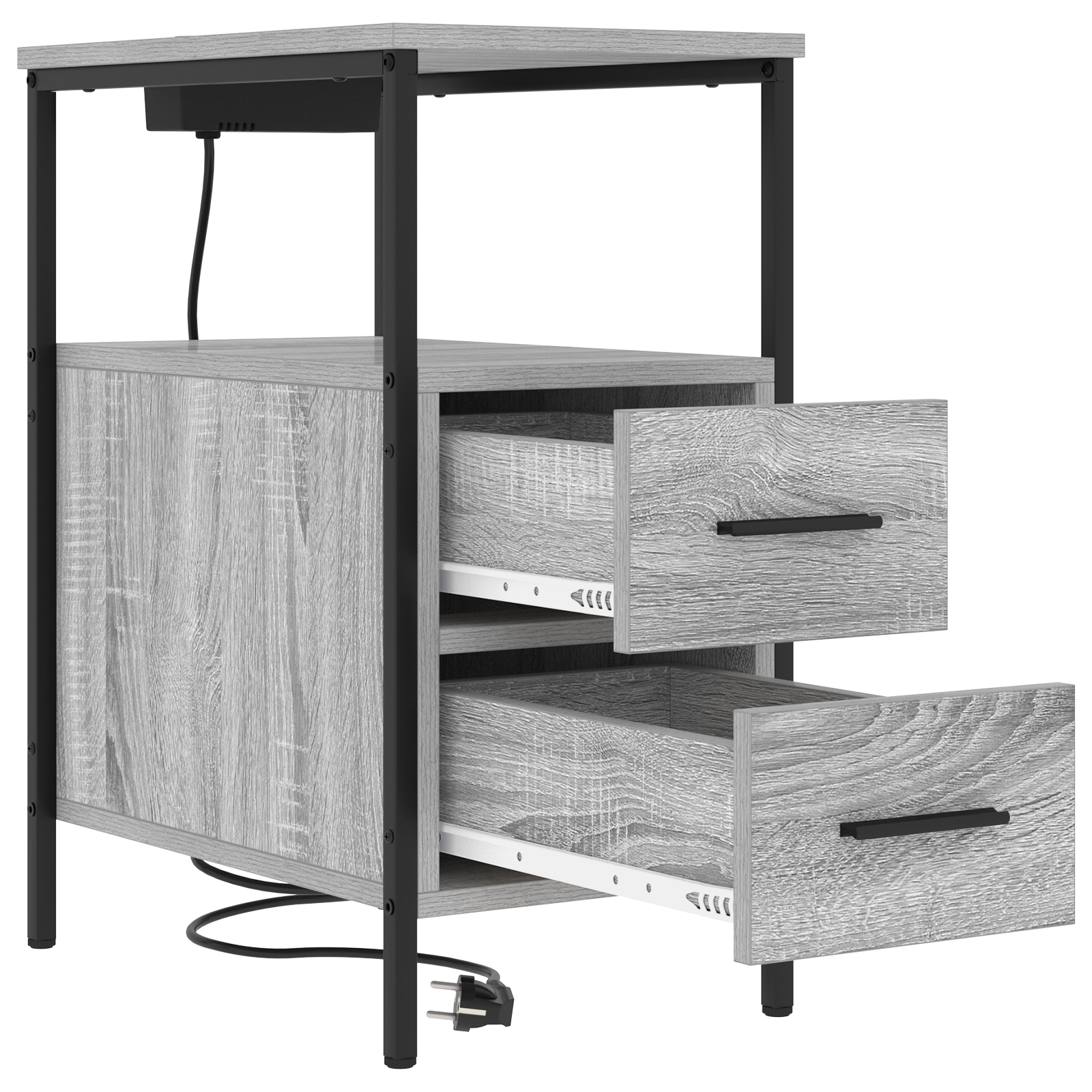 Nachtkastje met lade Grijs sonoma 30 x 48 x 61 cm Bewerkt hout