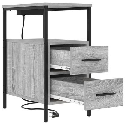 Nachtkastje met lade Grijs sonoma 30 x 48 x 61 cm Bewerkt hout