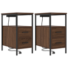 Nachtkastje 2 stuks 30x48x61 cm bruin eiken