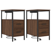 Nachtkastje 2 stuks 30x48x61 cm bruin eiken