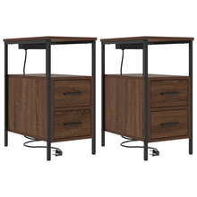 Bedside kasten met lade 2 pcs bruin eikenkleur 30 x 48 x 61 cm