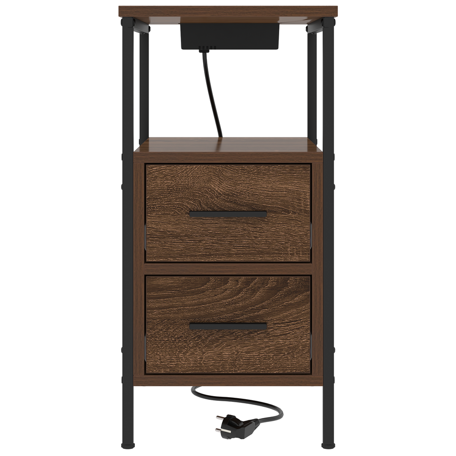 Bedside kasten met lade 2 pcs bruin eikenkleur 30 x 48 x 61 cm