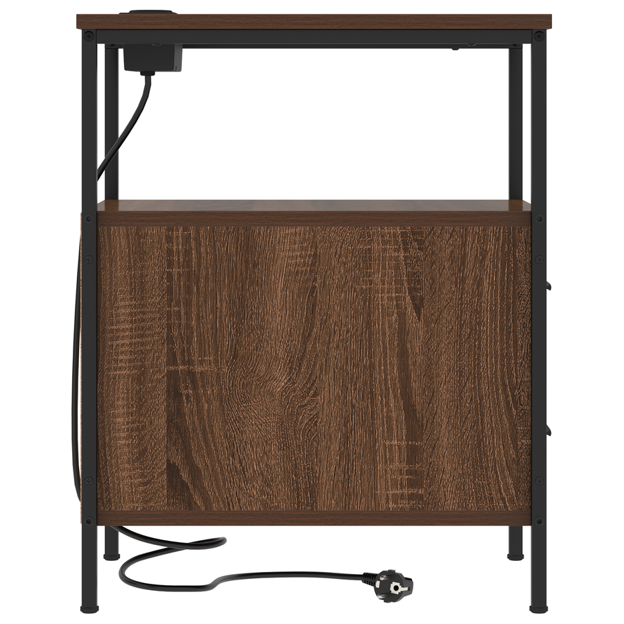 Bedside kasten met lade 2 pcs bruin eikenkleur 30 x 48 x 61 cm