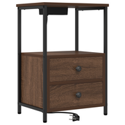 Nachtkastje bruin eiken 40x31x60 cm met lade