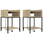 Nachtkastje 2 stuks 40x40x61 cm bewerkt hout Sonoma eiken