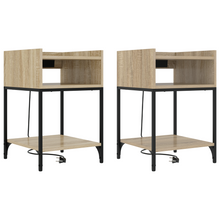 Bedside kasten 2 pcs Sonoma eiken 40 x 40 x 61 cm Bewerkt hout