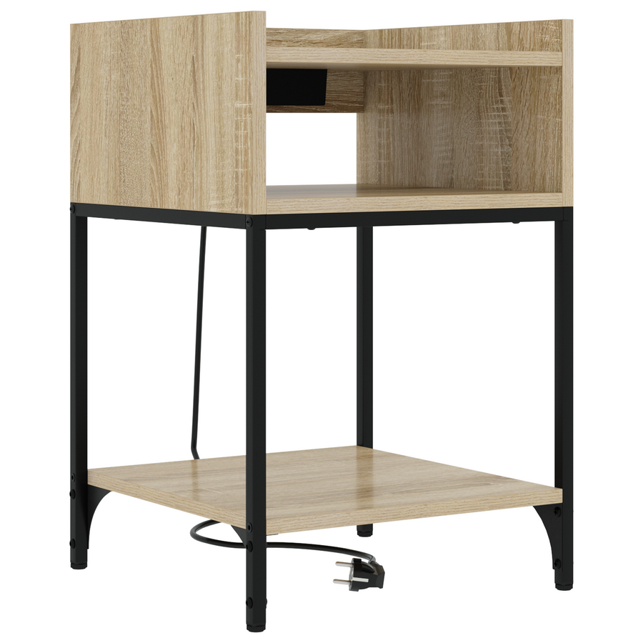 Bedside kasten 2 pcs Sonoma eiken 40 x 40 x 61 cm Bewerkt hout