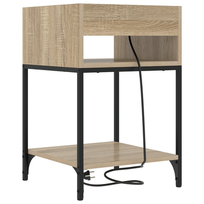 Bedside kasten 2 pcs Sonoma eiken 40 x 40 x 61 cm Bewerkt hout