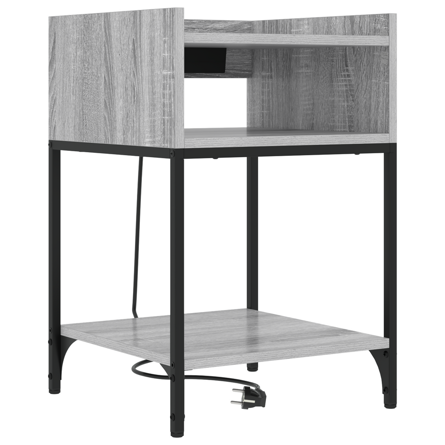 Nachtkastje met plank Grijs sonoma 40 x 40 x 61 cm Bewerkt hout
