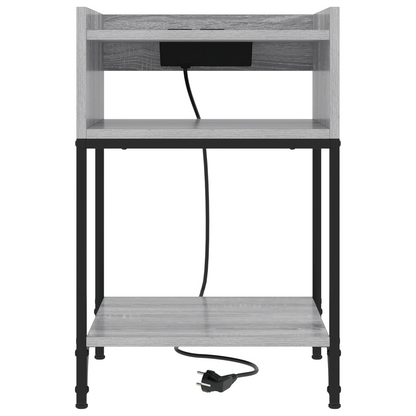 Nachtkastje met plank Grijs sonoma 40 x 40 x 61 cm Bewerkt hout