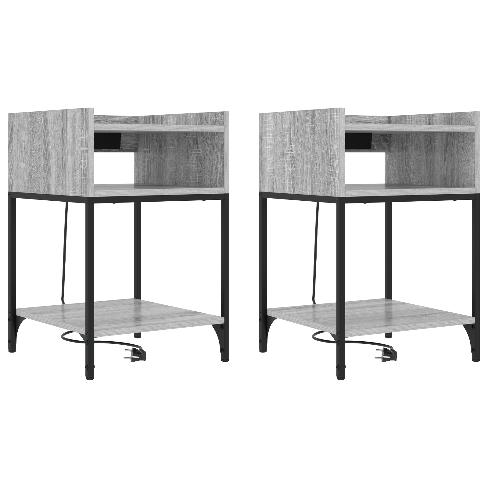 Bedside kasten 2 pcs Grijs sonoma 40 x 40 x 61 cm Bewerkt hout