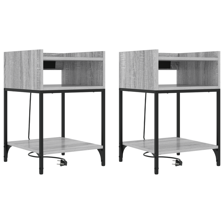 Bedside kasten 2 pcs Grijs sonoma 40 x 40 x 61 cm Bewerkt hout