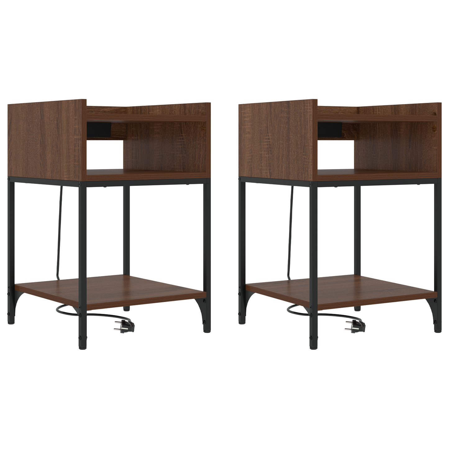 Bedside kasten met plank 2 pcs bruin eikenkleur 40 x 40 x 61 cm