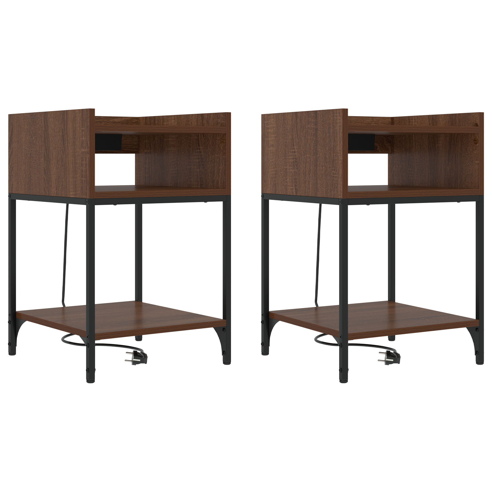 Bedside kasten met plank 2 pcs bruin eikenkleur 40 x 40 x 61 cm