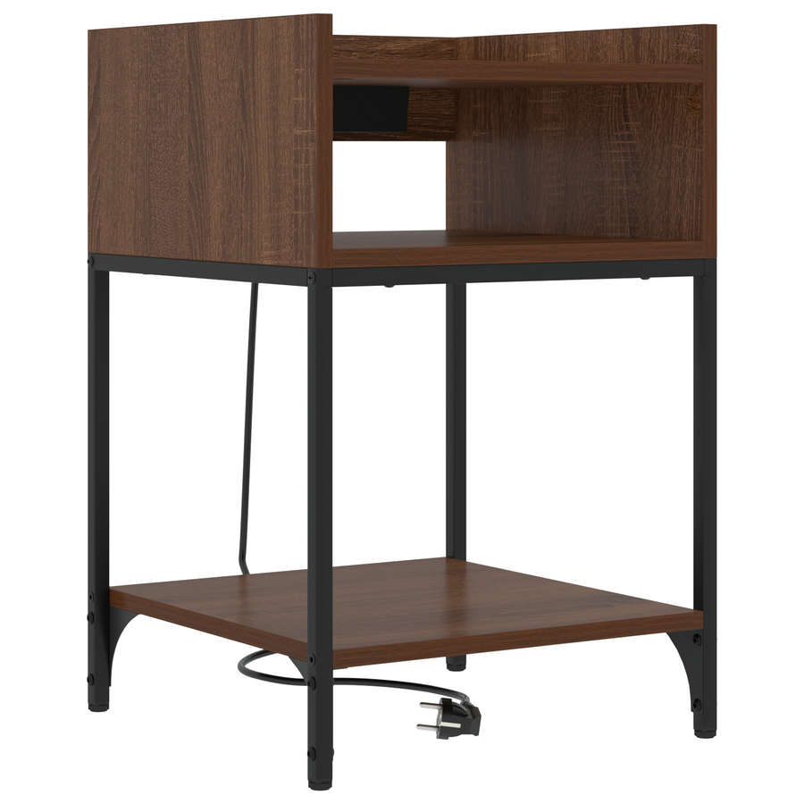 Bedside kasten met plank 2 pcs bruin eikenkleur 40 x 40 x 61 cm