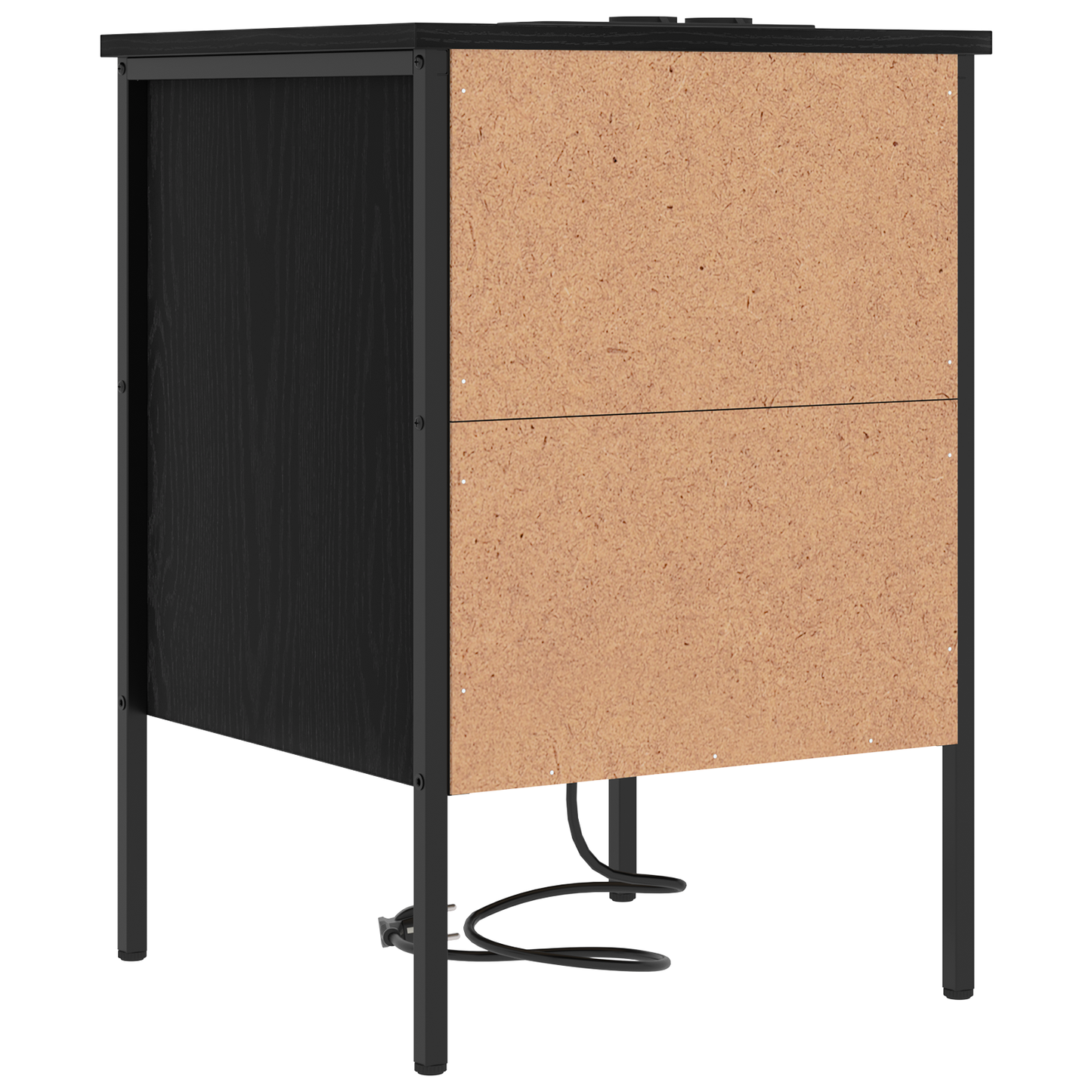 Bedside kasten 2 pcs Zwart eiken 42 x 41 x 61 cm Bewerkt hout