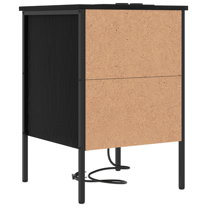 Bedside kasten 2 pcs Zwart eiken 42 x 41 x 61 cm Bewerkt hout