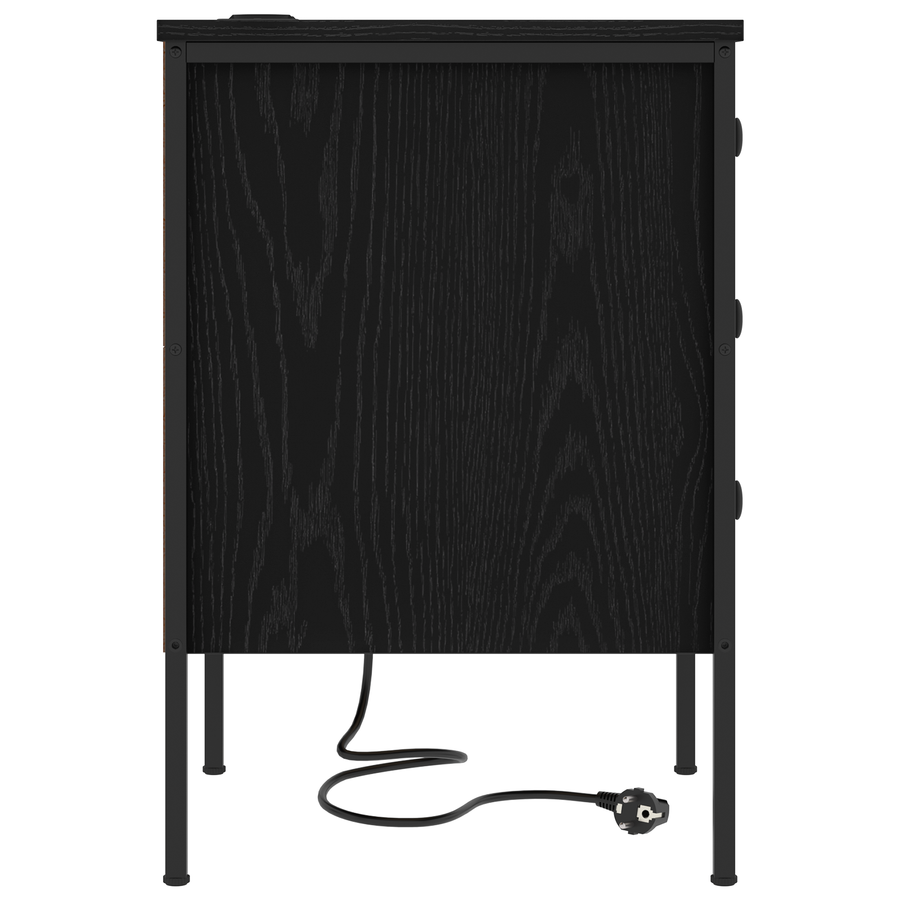 Bedside kasten 2 pcs Zwart eiken 42 x 41 x 61 cm Bewerkt hout