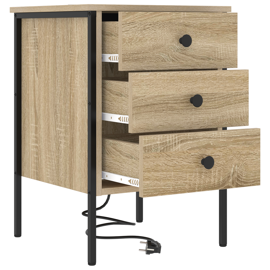 Nachtkastje met lade Sonoma eiken 42 x 41 x 61 cm Bewerkt hout